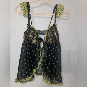 Victoria’s Secret 34C Sexy Little Things Sheer Polka Dot Babydoll